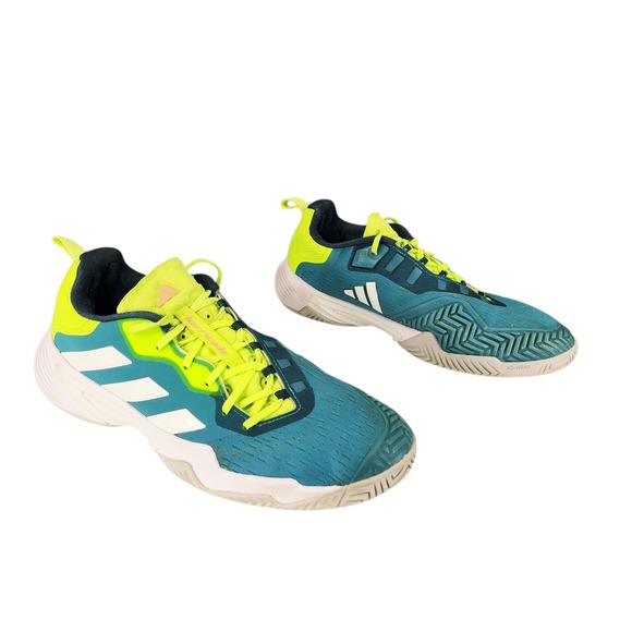 Adidas Barricade Tennis Shoes sz 11 Mens Arctic Fusion Aqua Green Yellow Court‎